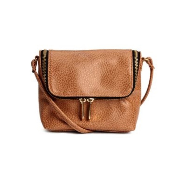 ✨ H&M Mini Grained Faux Leather Tawny Brown Cross Body Shoulder Bag - Picture 1 of 6